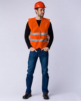 Жилет сигнальный Неон (тк.Полиэфир,60), оранжевый — купить в SIZ-ON