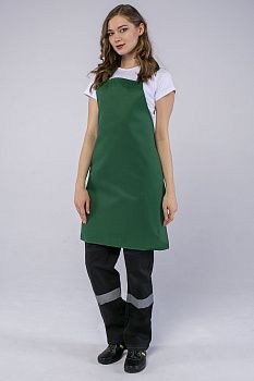 Фартук с грудкой (тк.Смесовая,210), зеленый — купить в SIZ-ON