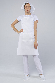 Фартук с грудкой тип Б (тк.Бязь,145) 5 шт., белый — купить в SIZ-ON