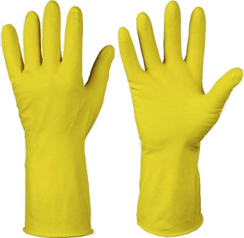 Перчатки ХОЗЯЙСТВЕННЫЕ тип ЛОТОС (латекс 60гр хлопковое напыление) — купить в SIZ-ON