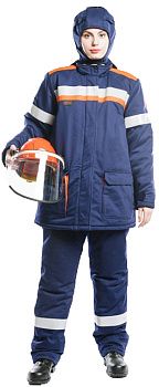 Костюм зимний ДУГА-47k (без подшлемника) (СП08-З/47В), т.синий/оранжевый — купить в SIZ-ON