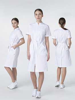 Халат женский Сансара-005 (тк.Смесовая,160) MedLine, белый — купить в SIZ-ON