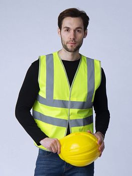 Жилет сигнальный Неон с карманами СОП-4 (тк.Полиэфир,130) тип 3, лимонный — купить в SIZ-ON