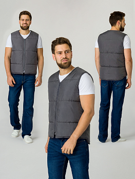 Жилет утепленный Комфорт (тк.Таслан), т.серый — купить в SIZ-ON