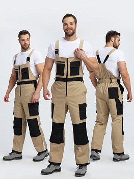 Полукомбинезон Айкор (тк.Смесовая,260), бежевый/черный — купить в SIZ-ON