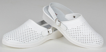 Сабо женские нат. кожа Эмануэла ПВХ ALMI (арт. 6802-00101) белый — купить в SIZ-ON