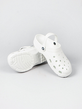 Сабо с ремешком и перфорацией женские  ЭВА, белый — купить в SIZ-ON