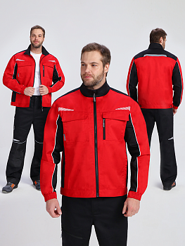 Куртка ProfLineSpecialist (тк.Смесовая,240), красный/черный
