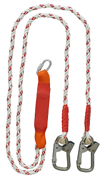 Строп аВд+Кс (канат) двойной с амортизатором 2 монт.+1 соед.кар. 1,5м — купить в SIZ-ON