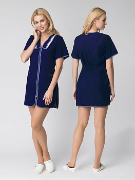 Халат женский Сакура (тк.Габардин), т.синий — купить в SIZ-ON