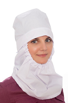 Подшлемник балаклава ХАССП с пелериной (тк.Оптима), белый — купить в SIZ-ON