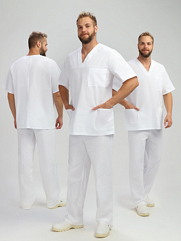 Костюм хирурга (тк.Бязь,145), белый — купить в SIZ-ON