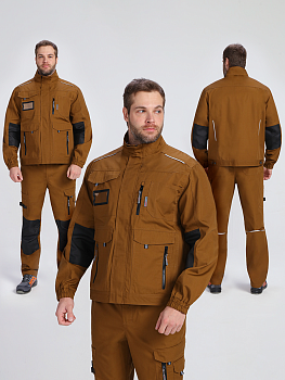 Куртка ProfLineSpecialist (тк.РипСтоп,240), коричневый/черный
