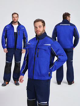 Куртка ProfLineSpecialist (тк.Смесовая,240), васильковый/т.синий