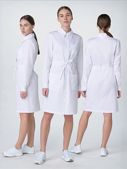 Халат женский Сансара-001 (тк.Смесовая,160) MedLine, белый — купить в SIZ-ON