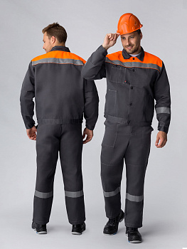 Костюм Лигор-1 СОП У. (тк.Смесовая,210) брюки, т.серый/оранжевый — купить в SIZ-ON